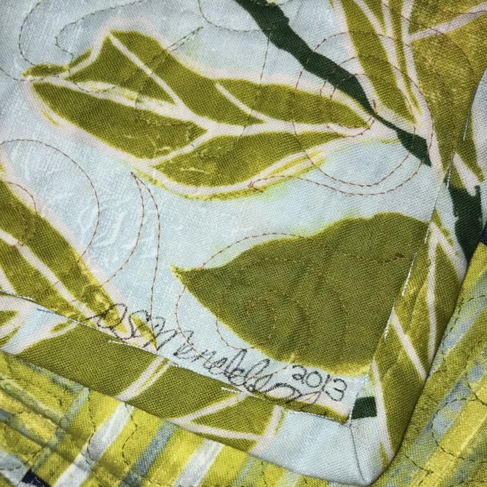 Artisan poppy quilt reversible  handmade 62x66 Signed poppies dogwood FINAL SALE